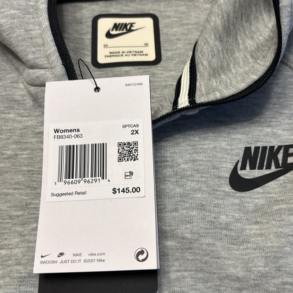 Nike Grey Women’s Hooded Zip Jacket with Black Trim NWT - Picture 7 of 8